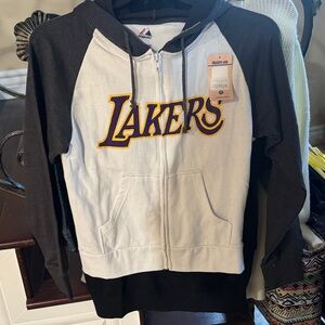 Majestic Lakers Black and White Kids Hoodie